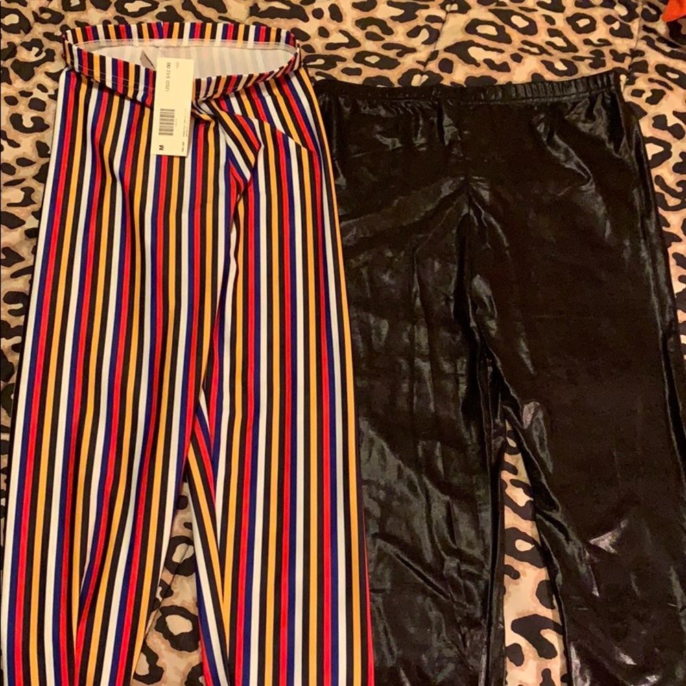 Lot Two Stretch Pants Stripes & Black Vinyl